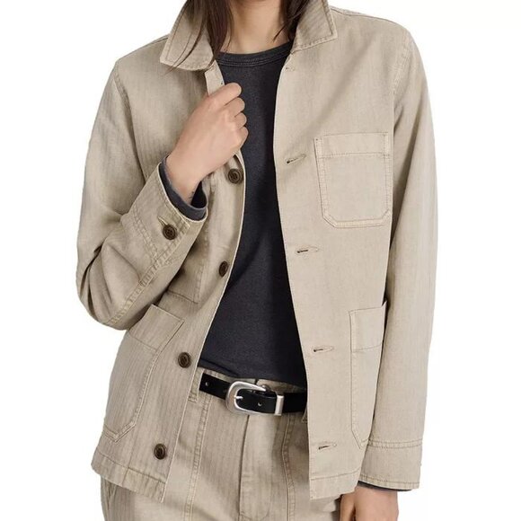 Alex Mill Britt Work Jacket | Putty Beige Cotton Utility Jacket | Size XL | NWT - Picture 4 of 5